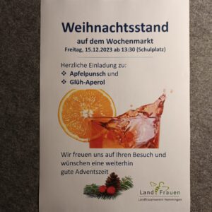 Weihnachtsstand auf dem Wochenmarkt